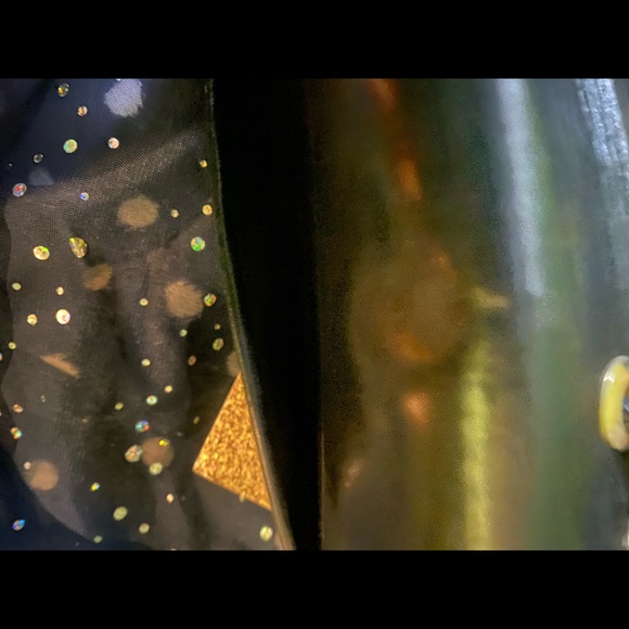 CROUCH & FITZGERALD QUILTED LAMBSKIN LEATHER BLACK GOLD CROSSBODY VINTAGE Bag - Picture 9 of 16